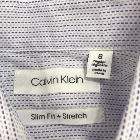 Calvin Klein LSlim Fit Stretch Dash Shirt - Picture 6 of 8